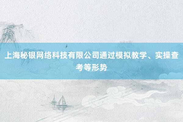 上海秘银网络科技有限公司通过模拟教学、实操查考等形势